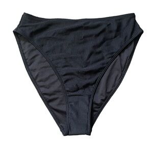 Something Navy High Waist Ribbed Swim Bottom Size M